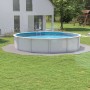 Steinbach Stahlwand-Pool Set Nuovo de Luxe II, Ø 550 cm, mit Leiter im Garten.