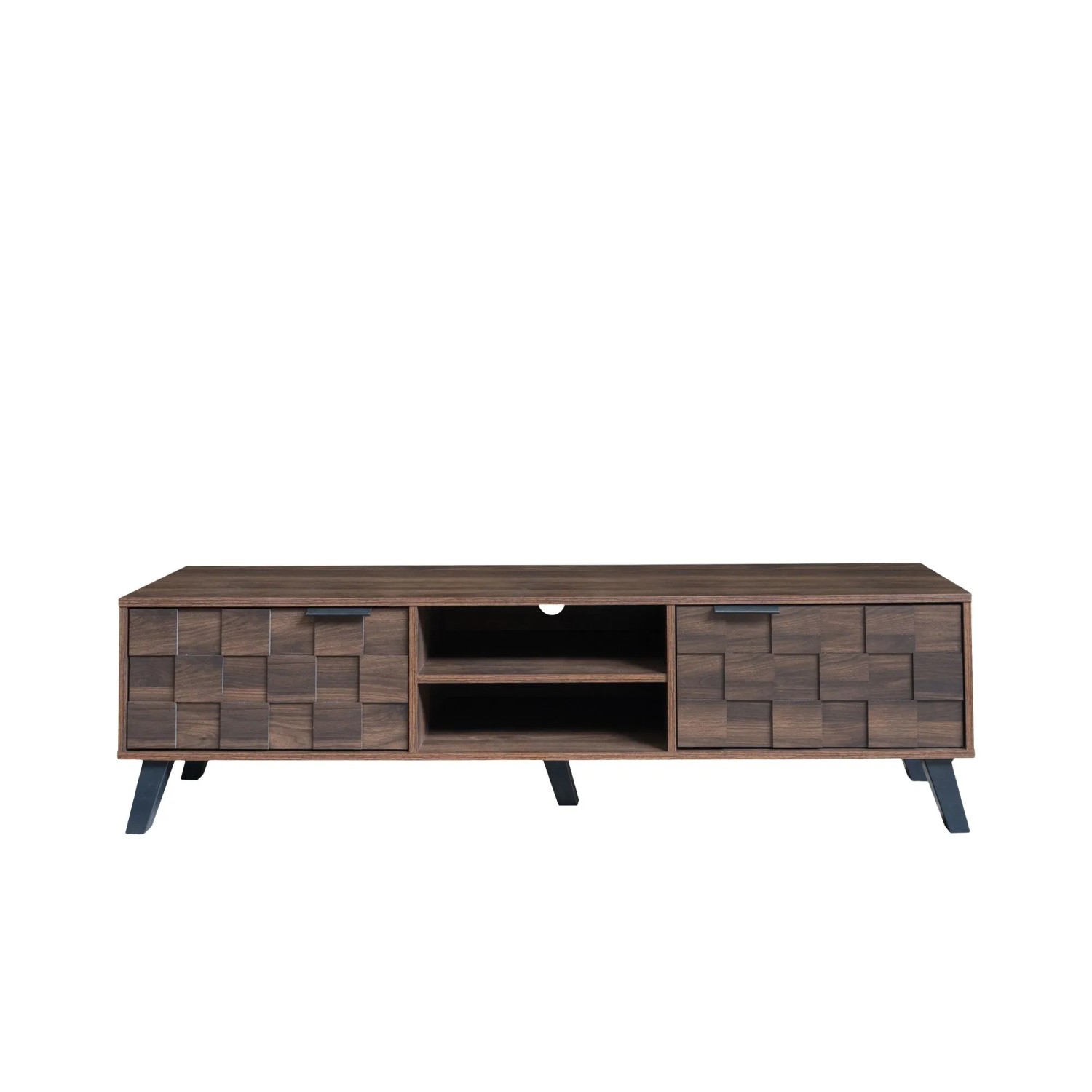 okwish TV Schrank mit Türen OffeneFächer 160.5x35.5x45cm Braun