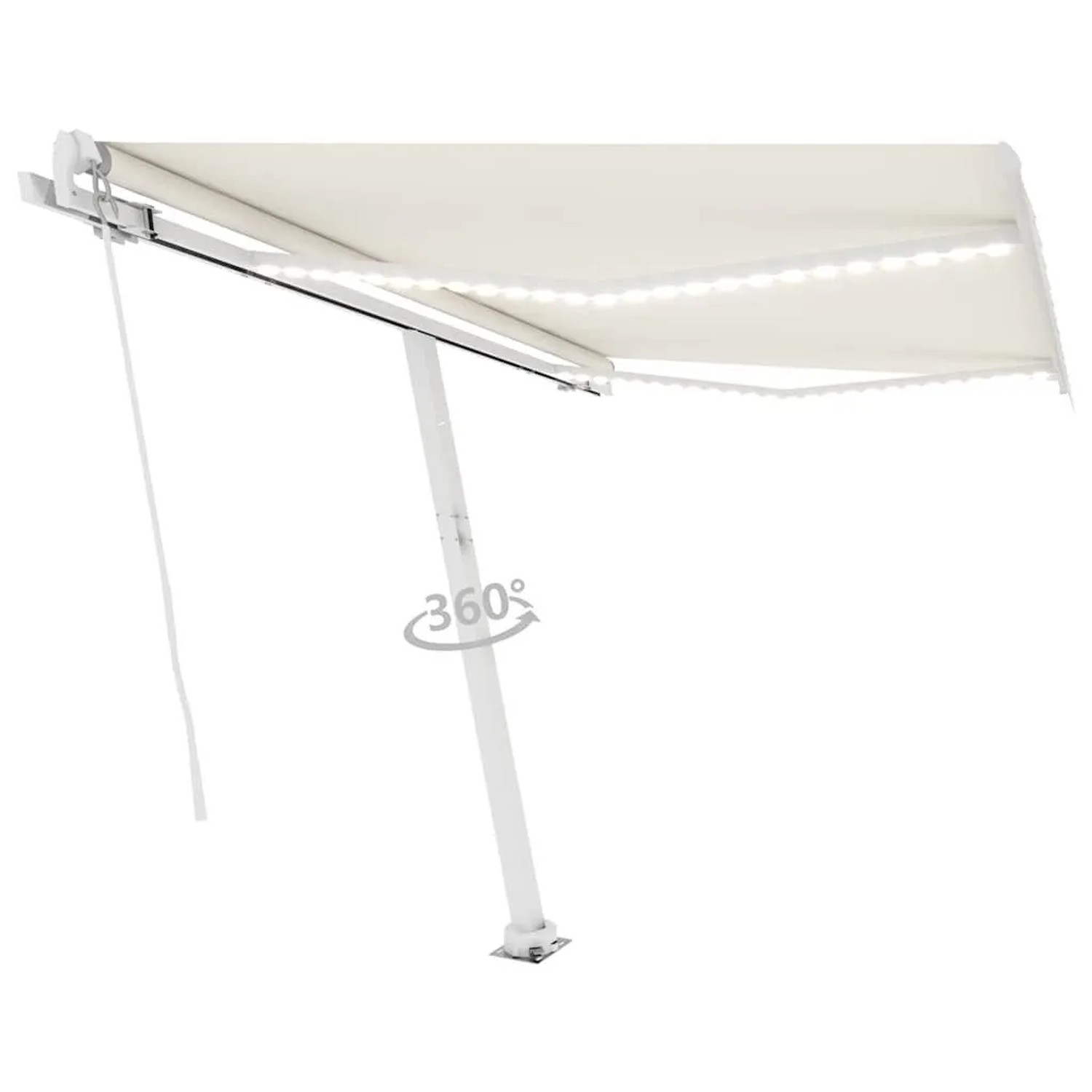 vidaXL Markise Manuell Einziehbar mit LED 300x250 cm Creme 3069502 günstig online kaufen