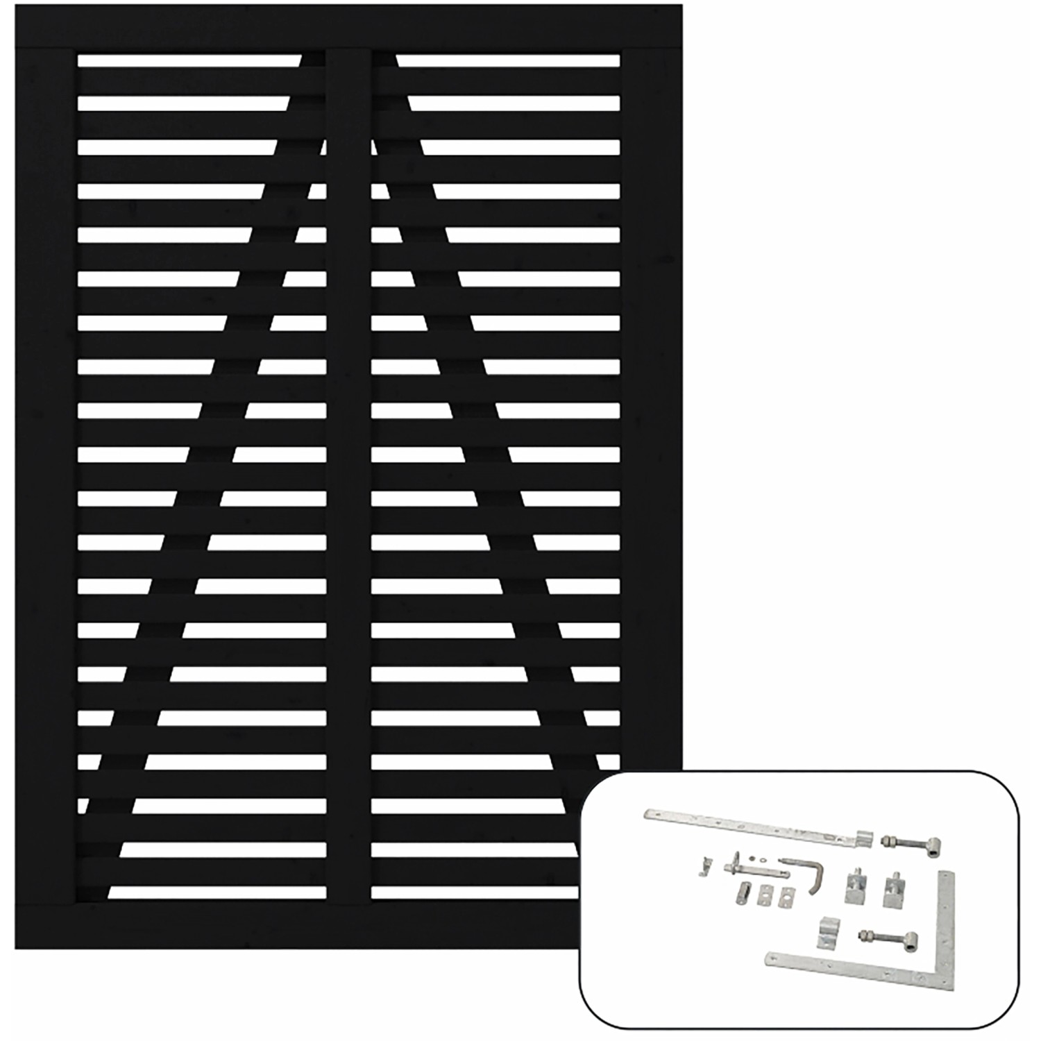 Einzeltor Harmoni Nadelholz Schwarz 100 cm x 140 cm günstig online kaufen