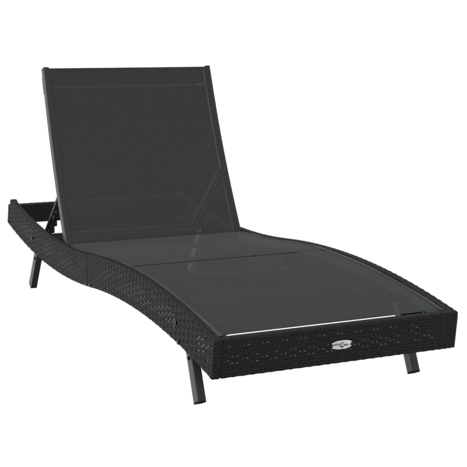 vidaXL Schwarze Sonnenliege aus Poly Rattan und Textilene von 42009977 günstig online kaufen