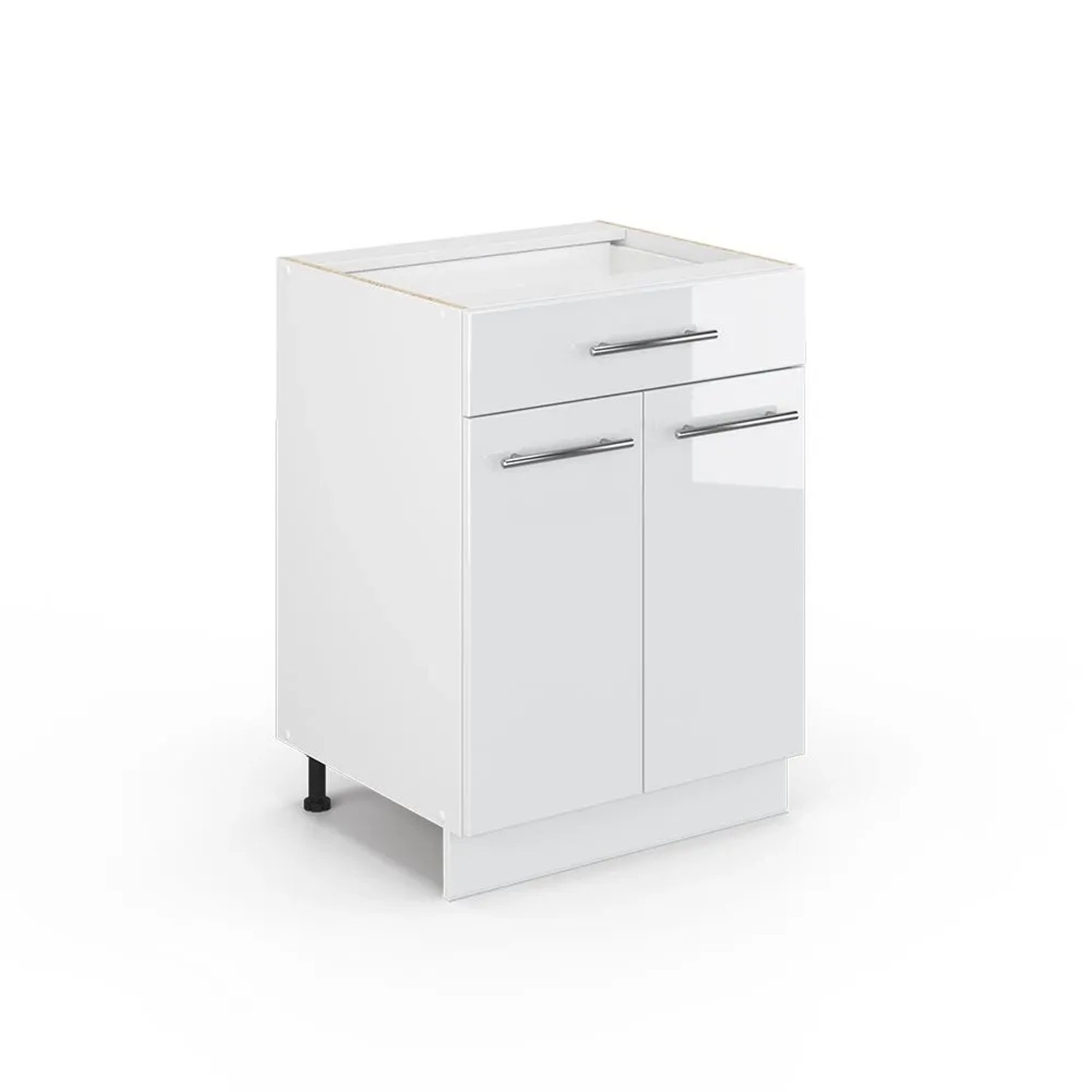 Vicco Badschrank Fame-Line Weiß Hochglanz 60 x 82 mit Schublade ohne Arbeitsplatte