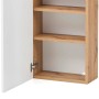 Held Möbel Hängeschrank Salerno, 40 cm, Weiß/Wotaneiche, mit offener Tür und zwei Einlegeböden.
