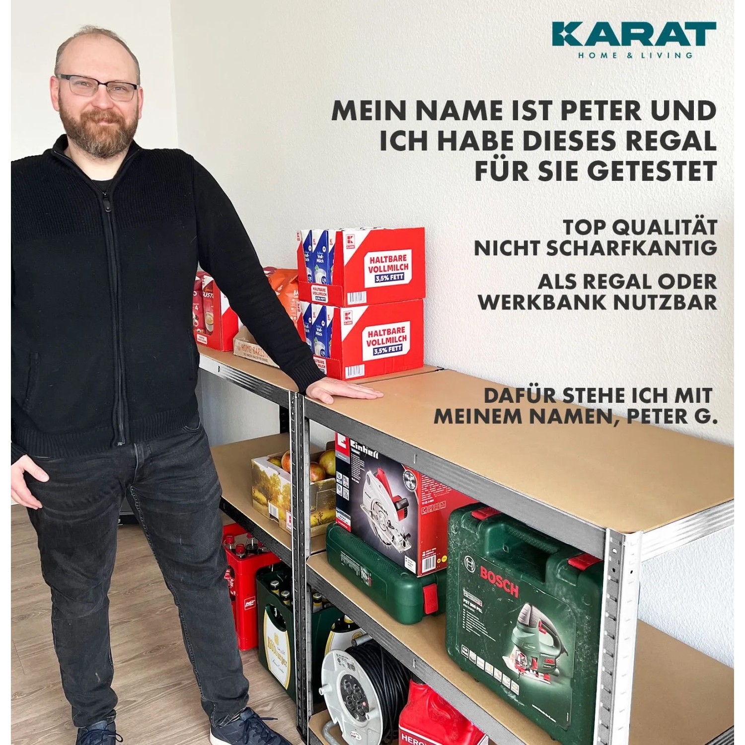 KARAT Schwerlastregal Lakota 2er Set Traglast bis 875 kg Verzinkt 200 x 120 x 60 cm_5