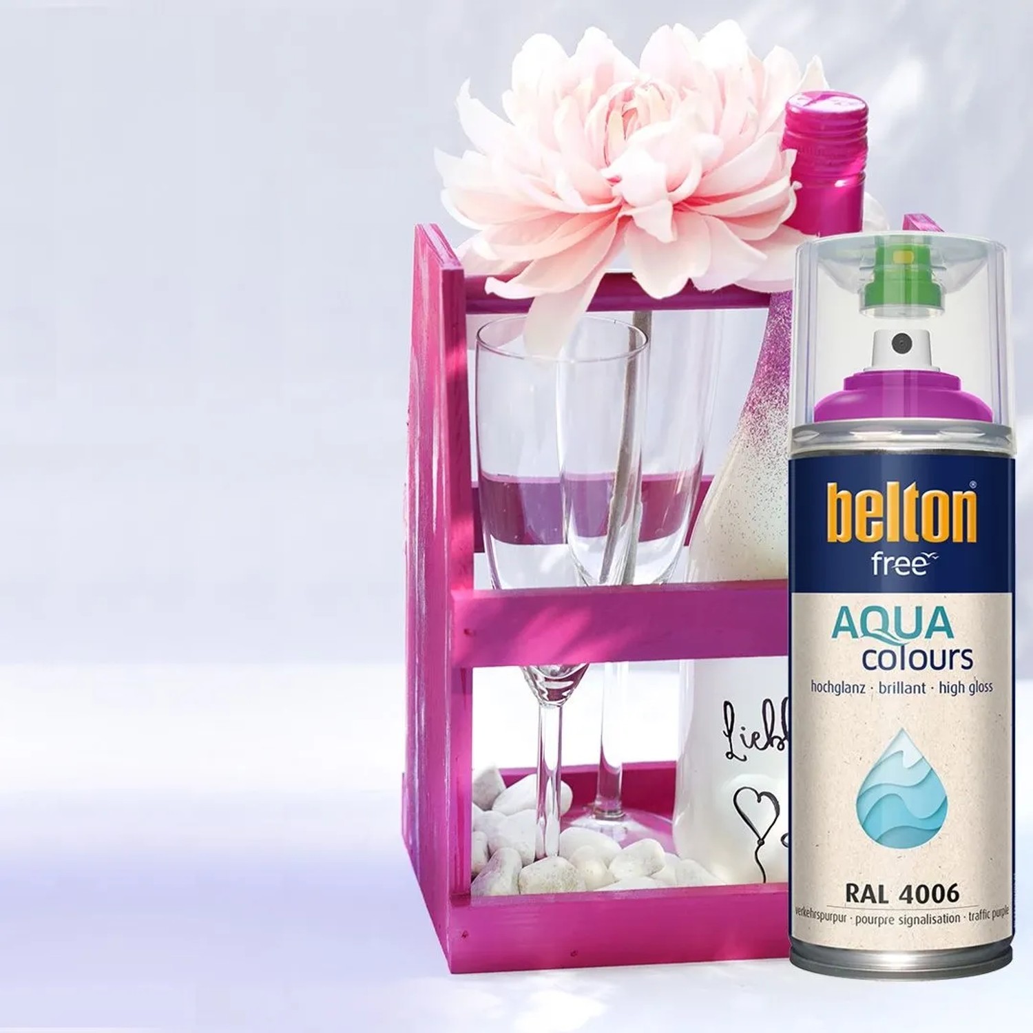 Belton Free AQUAcolours Buntlack RAL 4006 Verkehrspurpur hochglänzend 400 ml_2