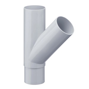 Inefa Abzweiger Fallrohr 45 Grad DN 75/50 grau aus PVC für Dachentwässerung.