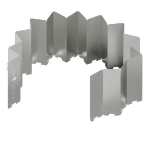 Evocamp Windschutz mit 22 Lamellen für Gaskocher, Spirituskocher und Campingkocher.