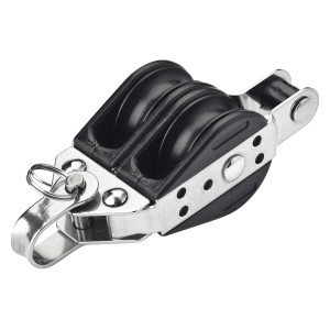 Seilflechter Block mit 2 Rollen und Kugellager, 8 mm, aus Edelstahl.