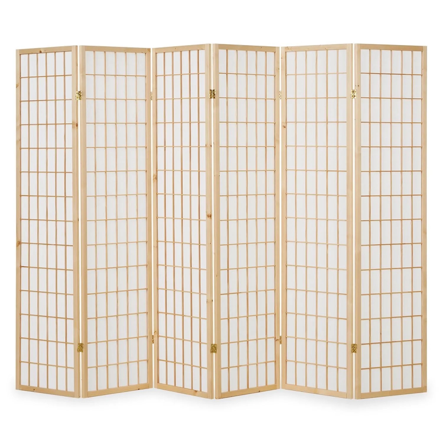 Homestyle4u 6-tlg Paravent in Braun 264x175 cm 190
