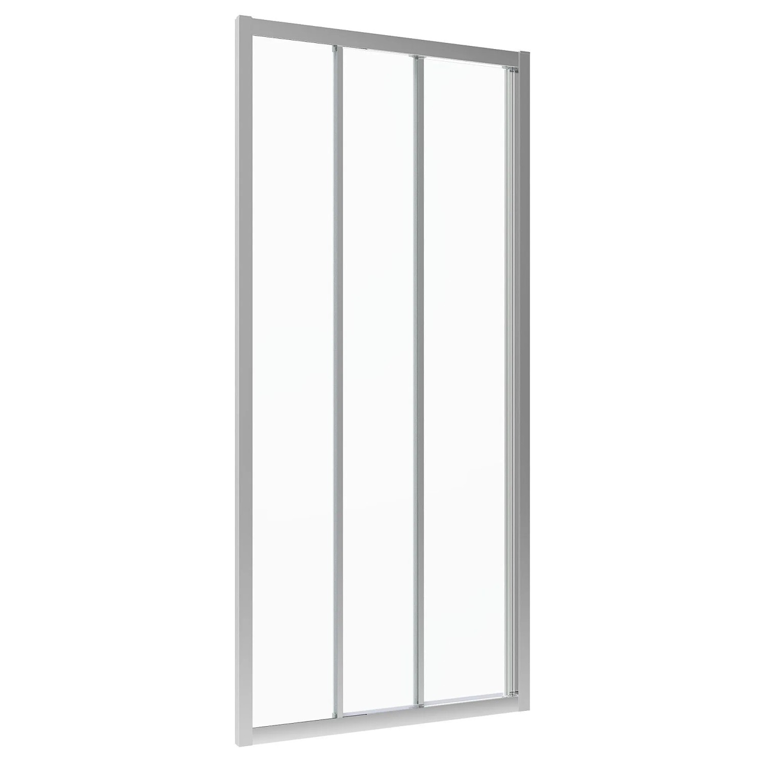 Aquabatos Duschtür 95 x 195 cm Nischentür Schiebetür aus 6 mm ESG Sicherheitsglas mit NANO Beschichtung Glastür 3 teilige Gleittür für Dusche