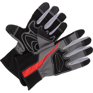 Arbeitshandschuhe mit Silikon-Benoppung, schwarz-grau, Größe 8, für Gartenarbeiten.