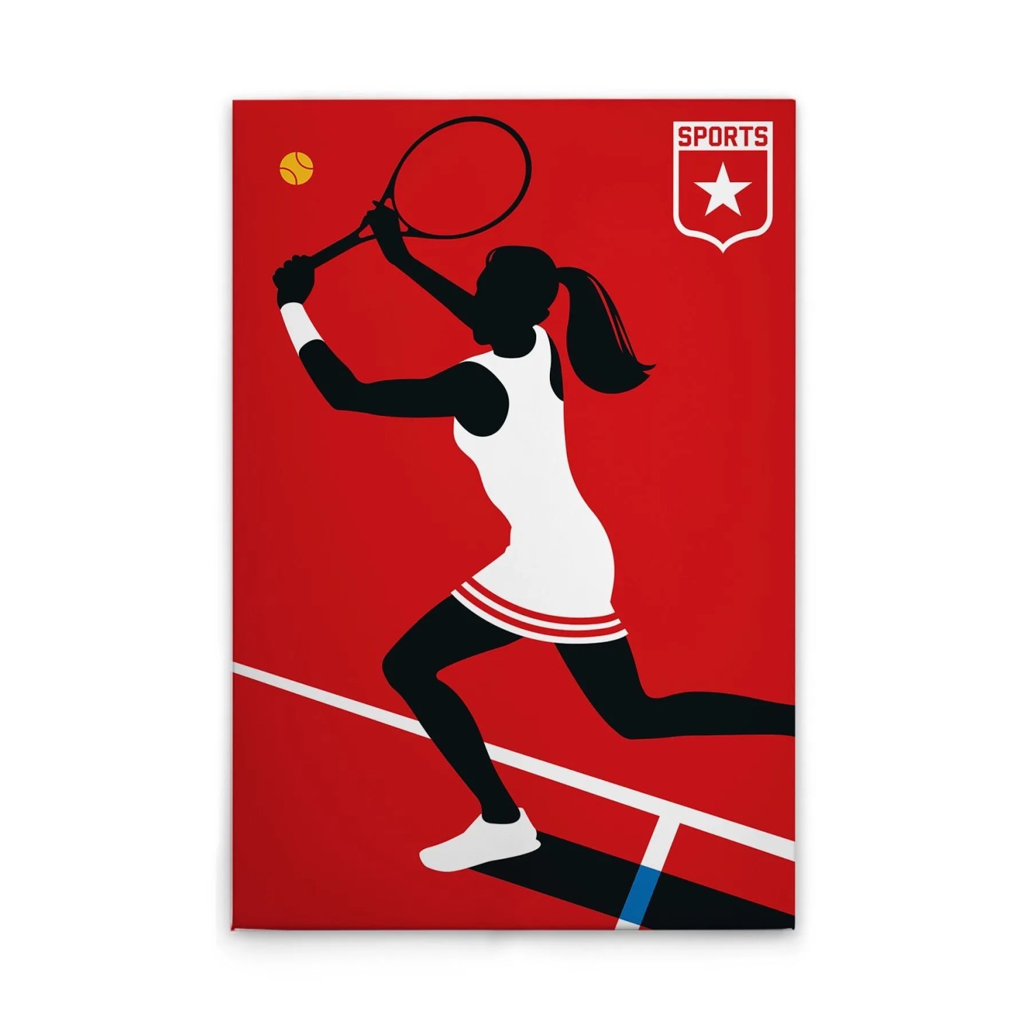 Tadessi Leinwandbild - M1-No.50883 - Retro Tennisspieler - 80 x 120 cm - Querformat