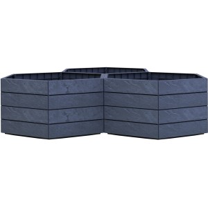 Garantia Hochbeet Ergo Vario 1 Stone, Kunststoff-Hochbeet in Steinoptik, sechseckig und modular.
