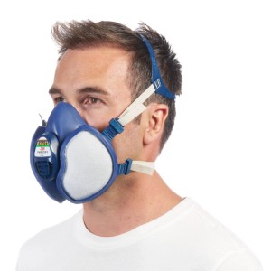 3M Maske 4279+ ABEK1P3, Atemschutzmaske, dunkelblau, mit Filtern. Schutz vor Gasen, Dämpfen und Partikeln.