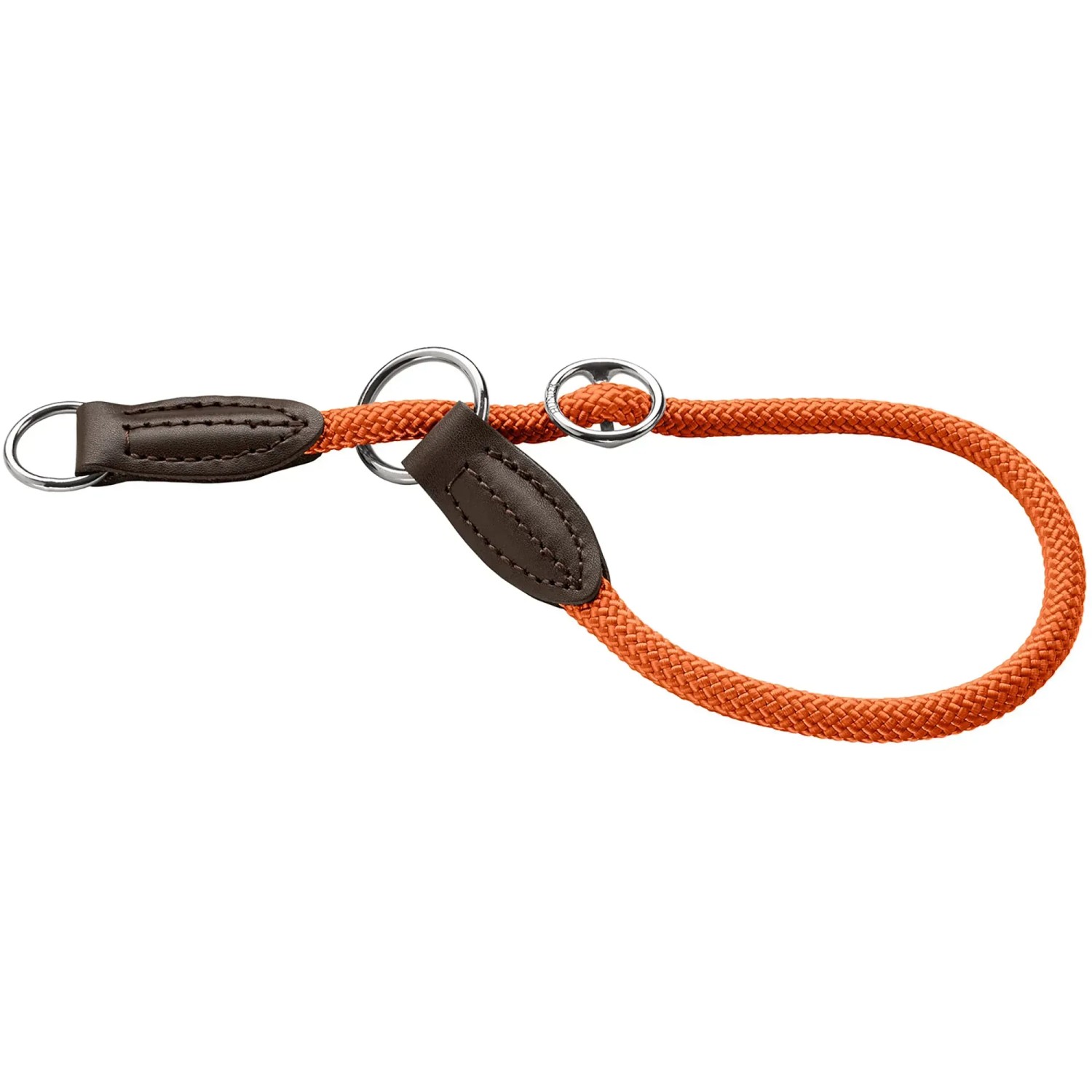 Orangefarbene Hunter Freestyle Dressurhalsung aus robustem Polyamid-Tau, Größe M.