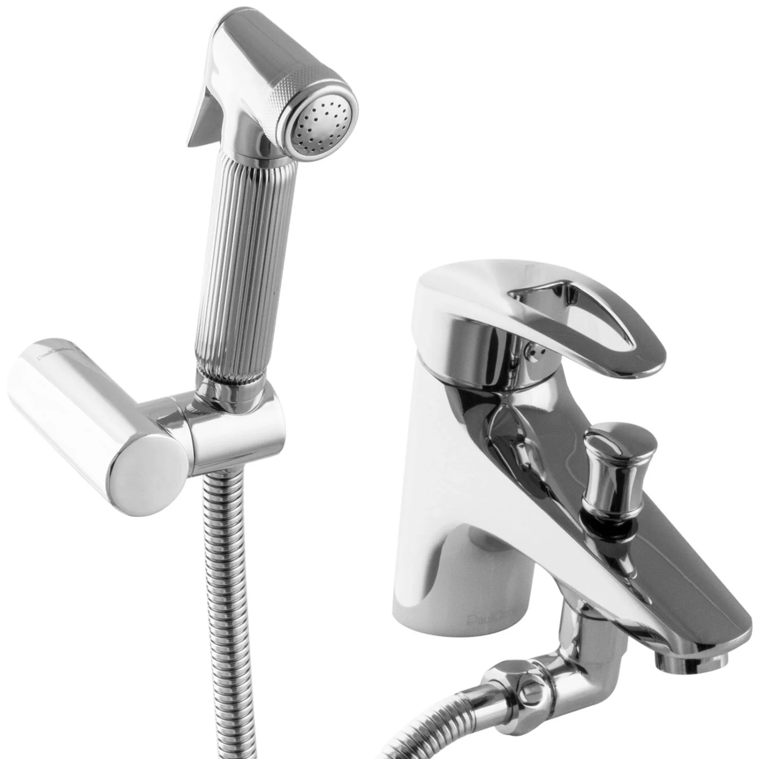 PaulGurkes Bidetarmatur Aufputzarmatur Intimdusche Spraybrause Bidetbrause Chrom