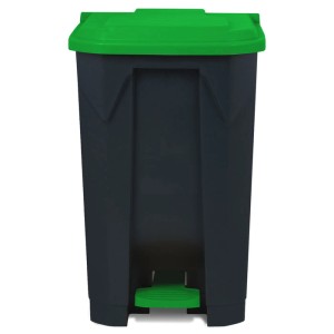 KARAT Mülleimer Olaf, 80 Liter, grün. Tretmülleimer aus robustem Kunststoff für Bad, Küche & Büro.