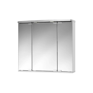 Jokey Spiegelschrank Doro, 65 cm, alufarben, mit LED und 3 Türen.