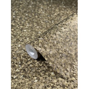 Glööckler Vliestapete Imperial Miniaturfedern Uni Gold, Rolle. Dekorative Tapete mit Federmuster in Gold.