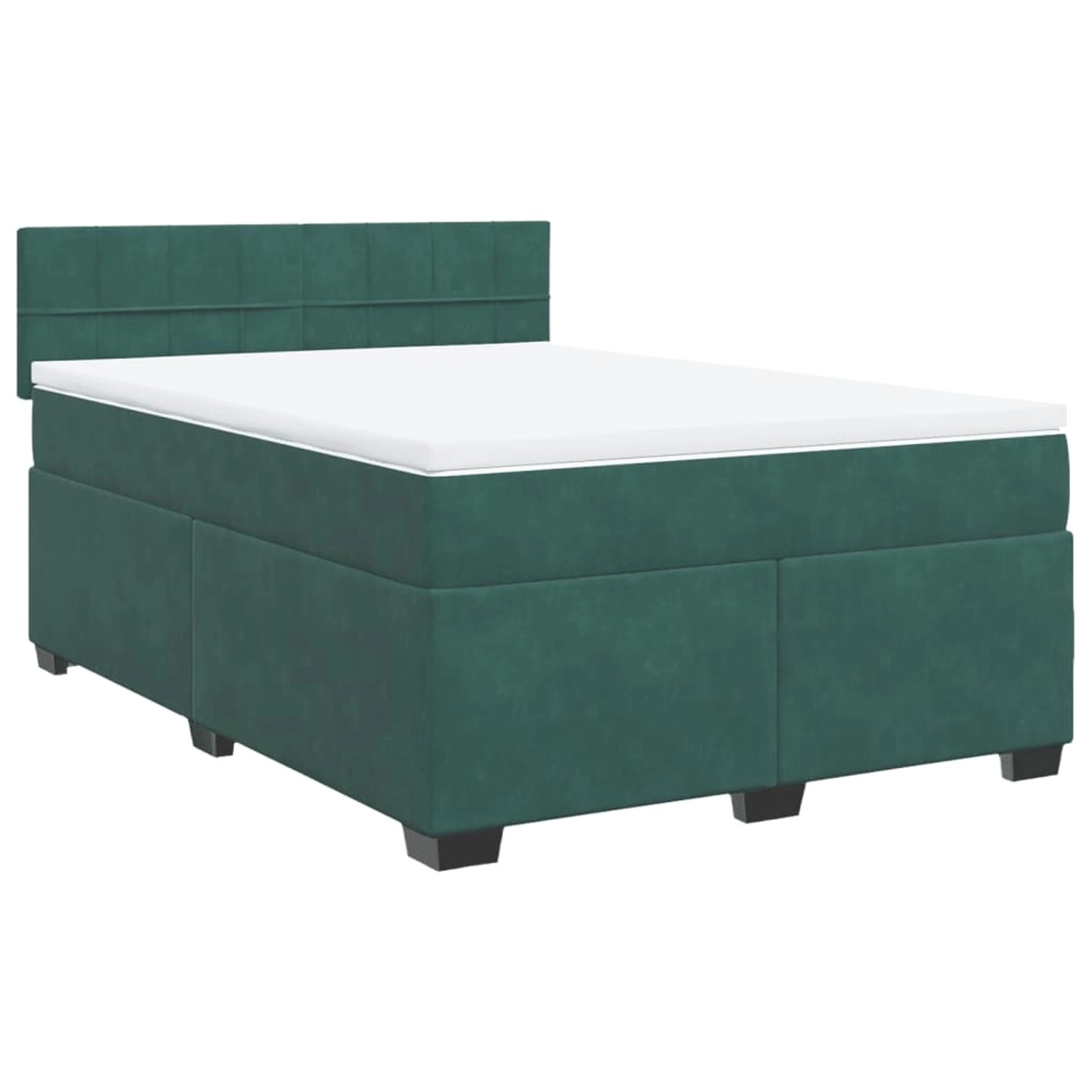 vidaXL Boxspringbett mit Matratze Dunkelgrün 160x200 cm Samt 3286357 günstig online kaufen
