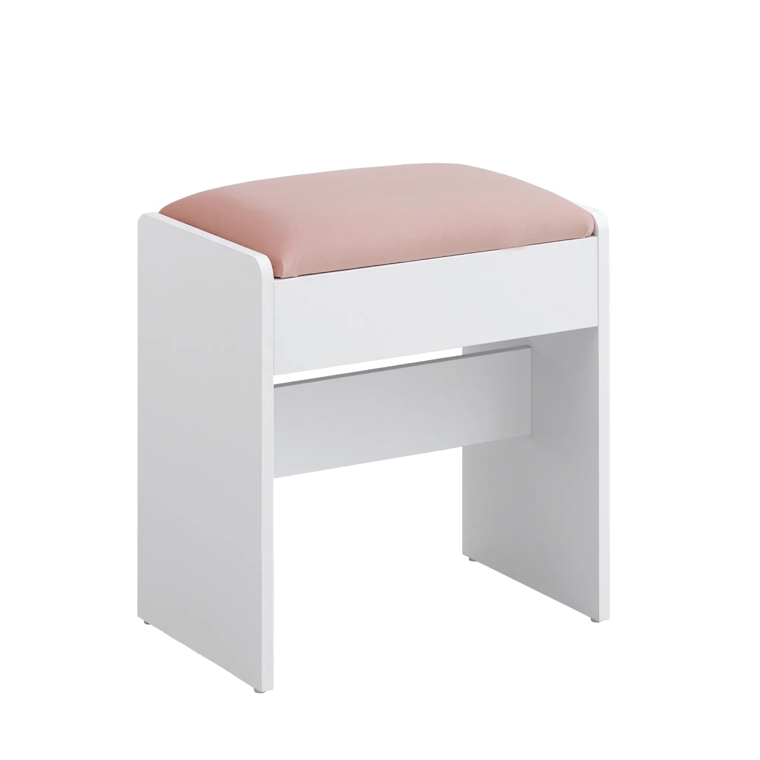 Vasagle Hocker für Schminktisch Samt 45 cm x 45 cm x 8,6 cm Weiß-Rosa