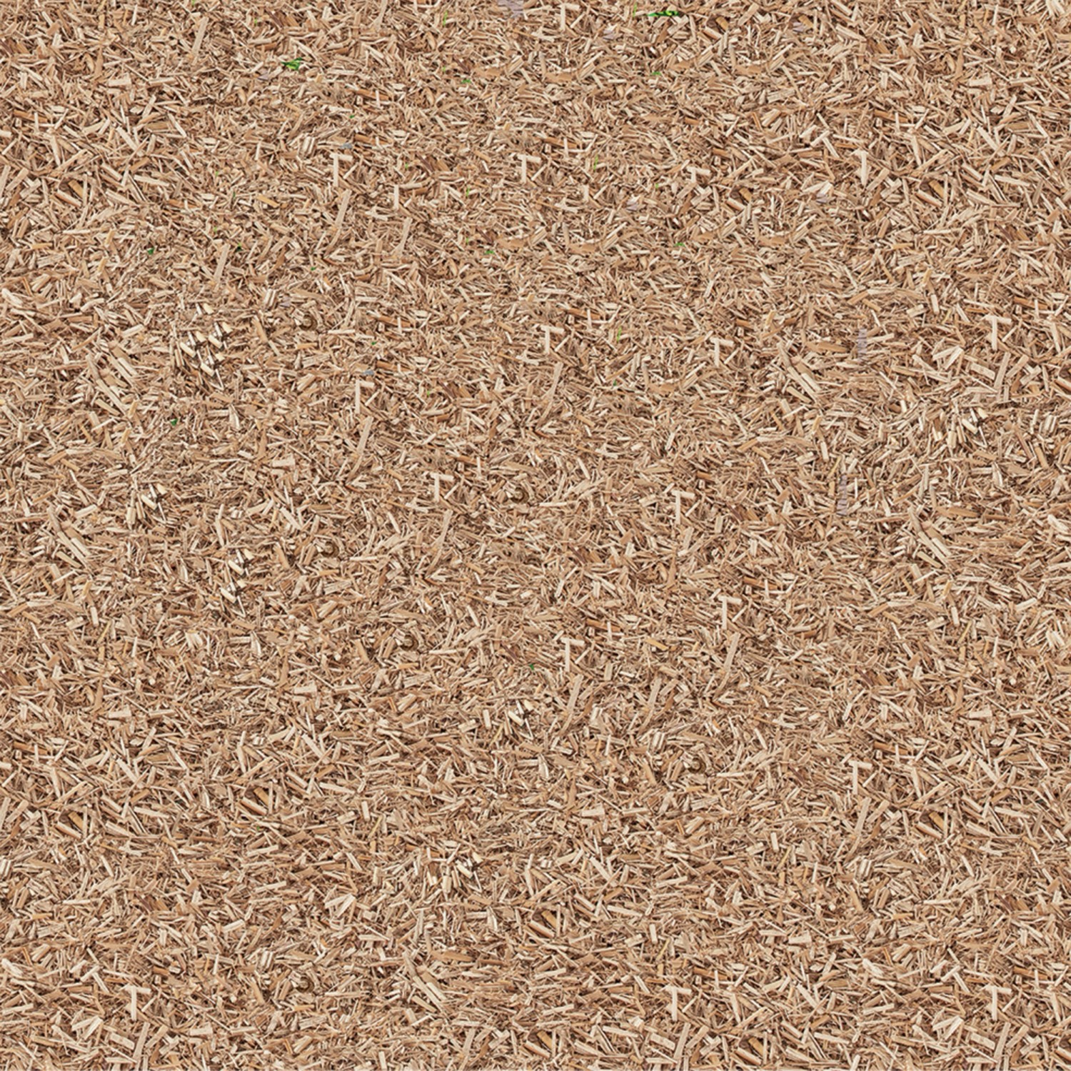 Nahaufnahme von COMPO Bio Gartenmulch mit Sonnenschutz, hellbraune Mulchstruktur.