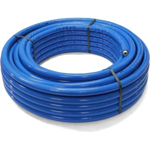 Kreabad Aluverbund Mehrschichtverbundrohr 26x3 Mm Isoliert 6 Mm Blau DVGW 50 Meter
