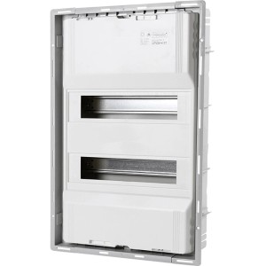 F-Tronic Unterputz Kleinverteiler Jumbo, 2-reihig, mit Metalltür für 24+4 TE.