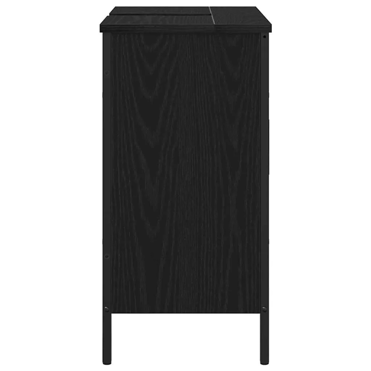 vidaXL Waschbeckenschrank, Schwarz Eichen-Optik, 60x30x60 cm. Unterschrank mit Tür für Badezimmer.
