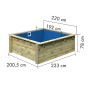 Karibu Holzpool Minipool, kesseldruckimprägniert, mit Maßangaben. Ideal für kleine Gärten.