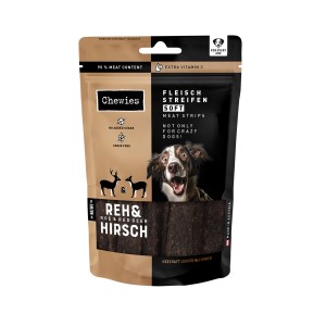 Chewies Fleischstreifen Soft Mini Reh&Hirsch 70g, Hunde-Kaustreifen mit Reh und Hirsch.