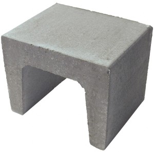Grauer Diephaus U-Stein 40x40x40 cm für Einfassungen, Mauern und Stufen.