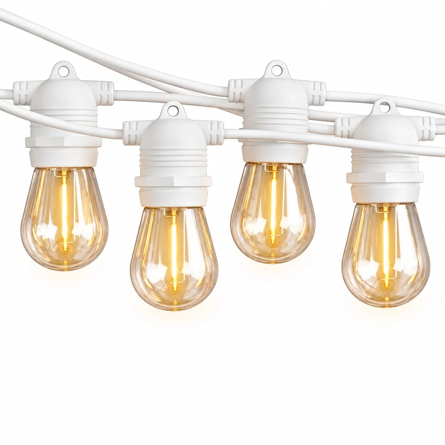 LY Sweden Premium Weiße Outdoor Lichterkette mit Rundem Kabel 5 m mit 10 Lampen