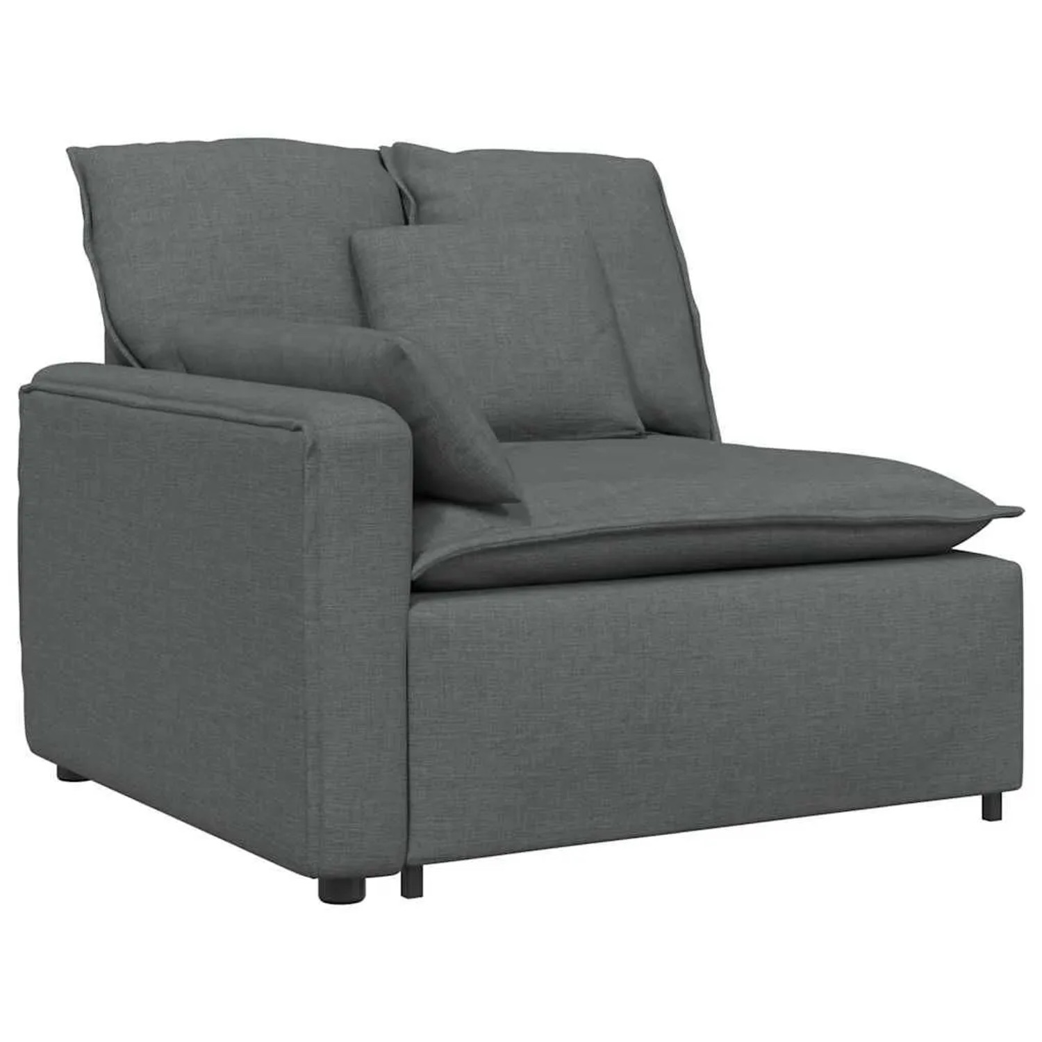 vidaXL Modulares Sofa Endmodul mit Armlehne Kissen Dunkelgrau 100 cm 4104388