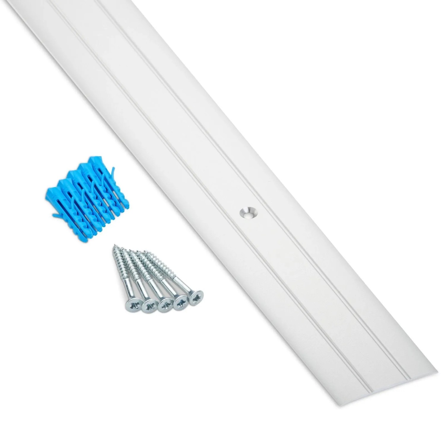 SOTECH Übergangsprofil Cross 1000 x 37 x 2,5 mm Gelocht Aus Aluminium Silber Eloxiert inkl. Schrauben
