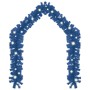 Blaue 10m LED-Weihnachtsgirlande aus PVC, mit leuchtenden Lichtern als festlicher Bogen geformt.