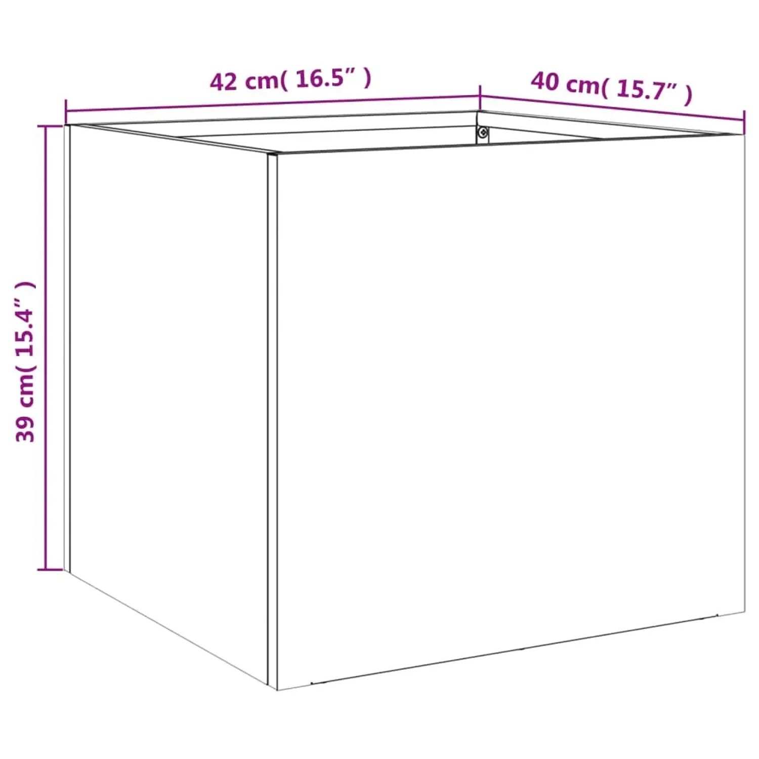 Anthrazitfarbener vidaXL Pflanzkübel aus Stahl, 42x40x39 cm. Ideal für Garten, Balkon oder Terrasse.