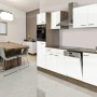 Respekta Küchenzeile KB280EYW, 280 cm, Weiß Seidenglanz/Eiche York Nachbildung, mit E-Geräten.