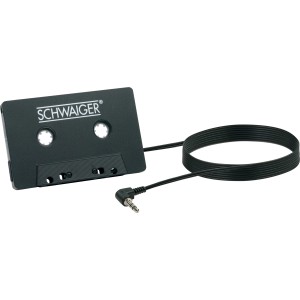 Schwaiger Adapterkassette zum Anschluss von Audiogeräten an Autoradios mit Kassettenschacht.