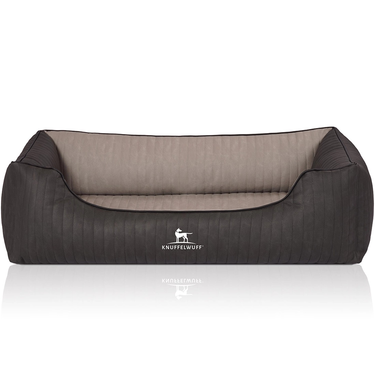 Knuffelwuff Hundebett Outback Orthopädisch Kunstleder XXL 120 x 85cm Schwarz/Grau