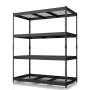 Floordirekt Schwerlastregal Yukon Rivet 4 Böden Schwarz 160 x 150 x 80 cm