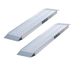 2 graue TRUTZHOLM Alu Auffahrrampen, 100x28cm, Traglast 540kg, Zubehör für Autoanhänger.