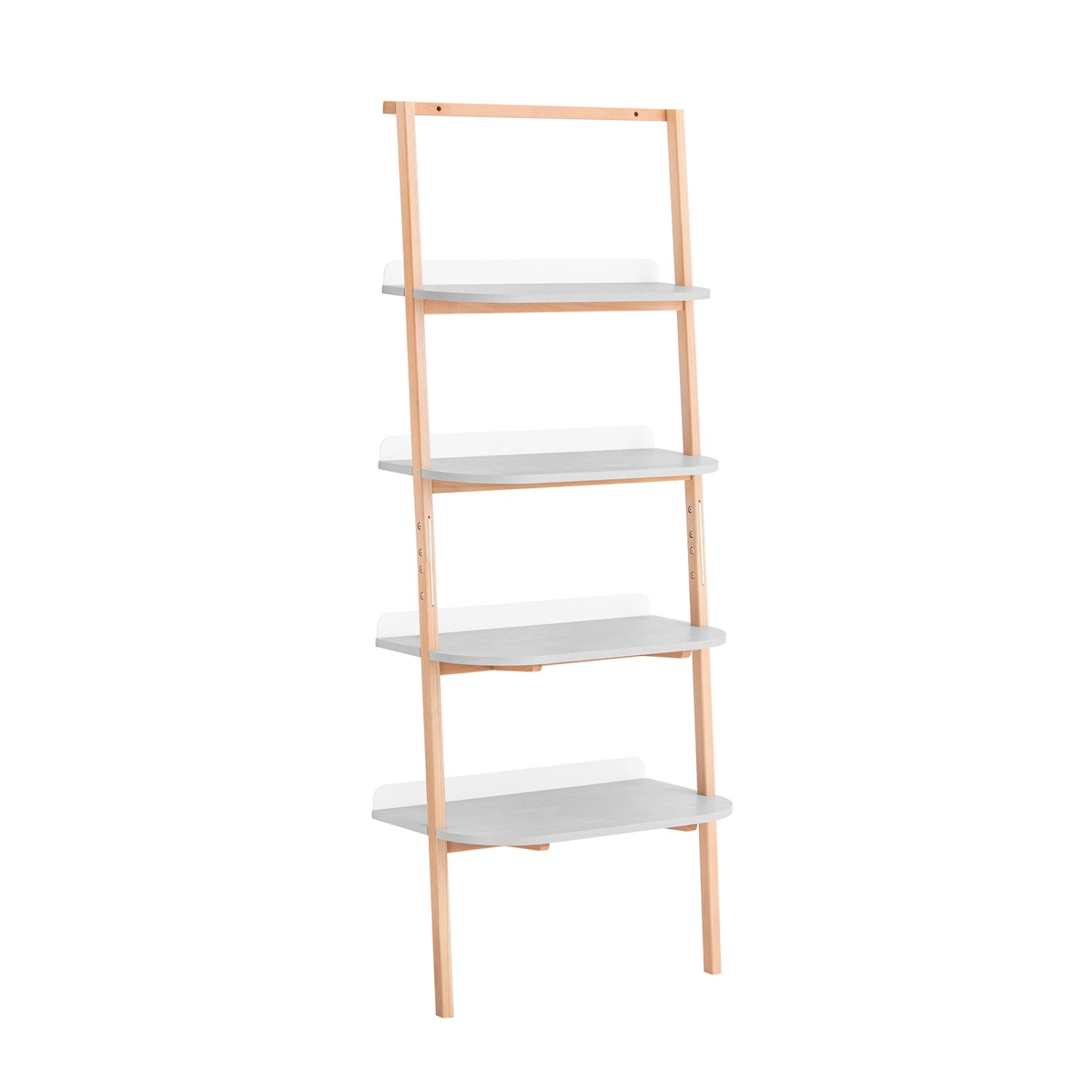SoBuy Leiterregal mit 4 Ebenen Bücherregal Badregal Wandregal Grau HSTR02-H günstig online kaufen