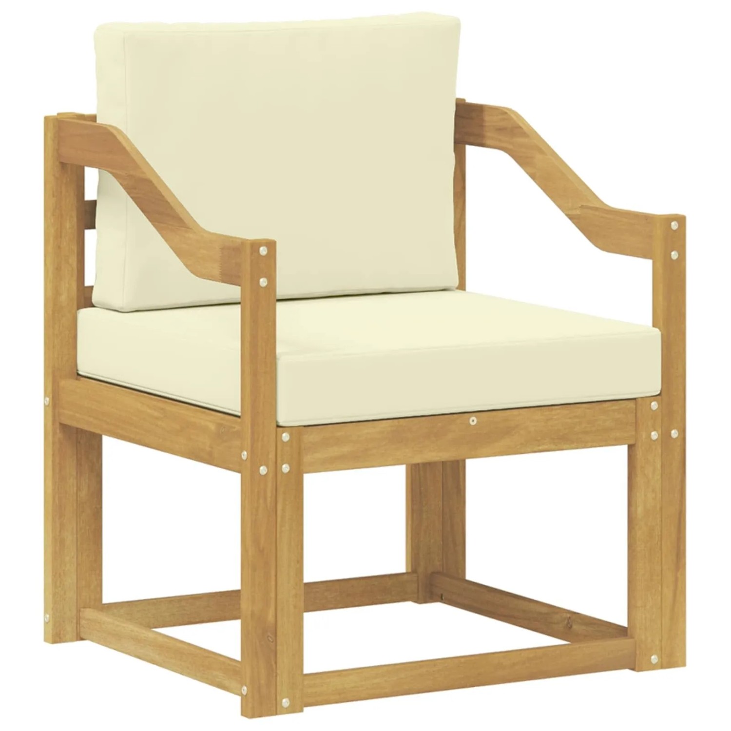 vidaXL 2 Stück Outdoor-Sofagarnitur Polyester Weiß und Creme 3438989
