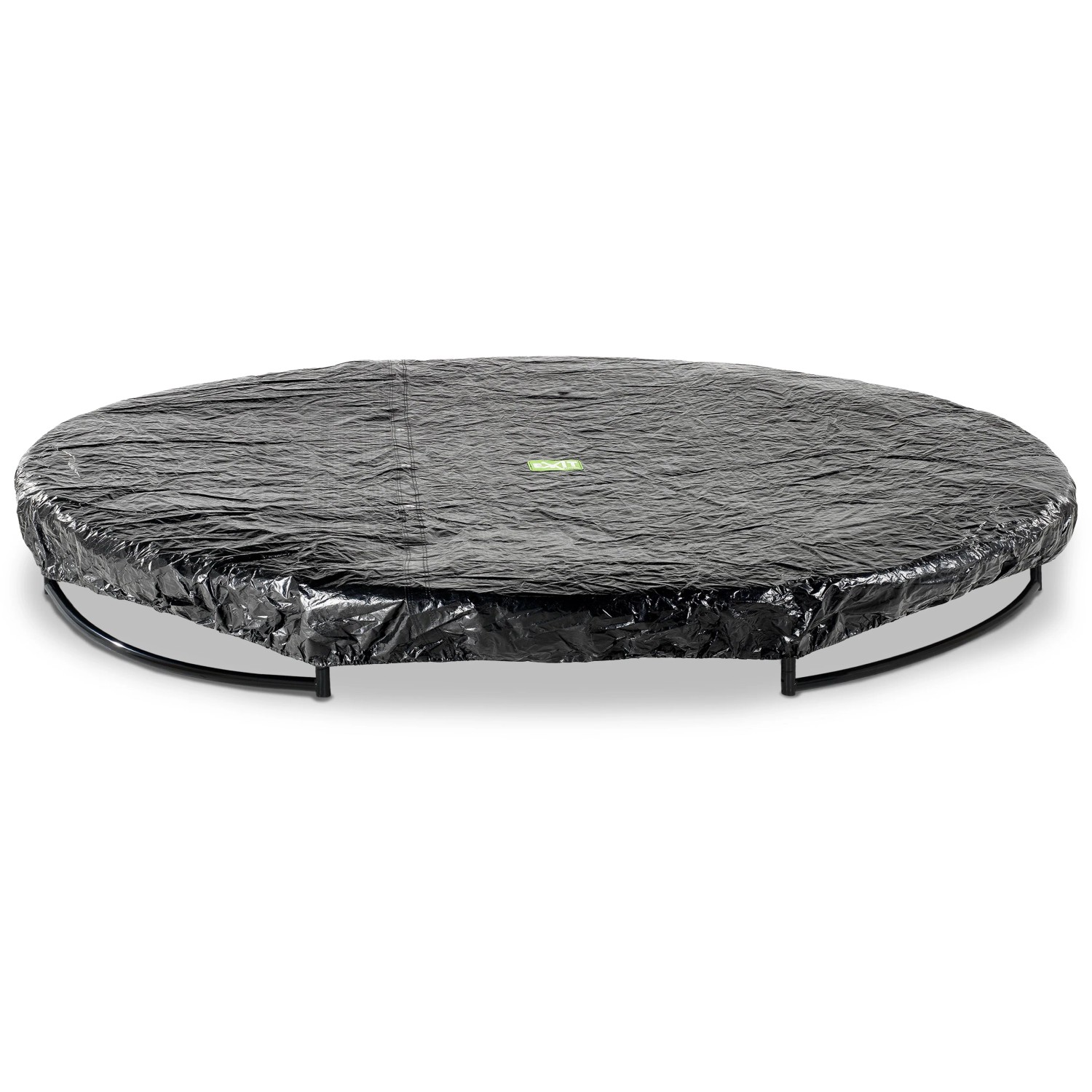 Schwarze EXIT Trampolin Abdeckplane D253cm zum Schutz vor Witterung und Schmutz.
