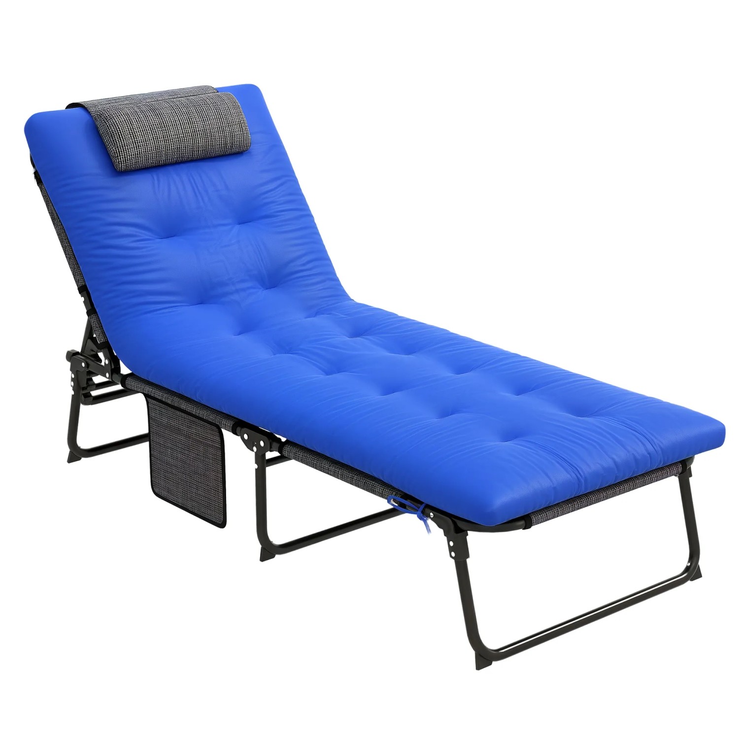Outsunny Sonnenliege Stahl  Polyester 68L x 189B x 33H cm Blau