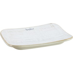 Beige Keramik Seifenschale Cosy Wave von baliv mit Leinenstruktur für das Badezimmer.