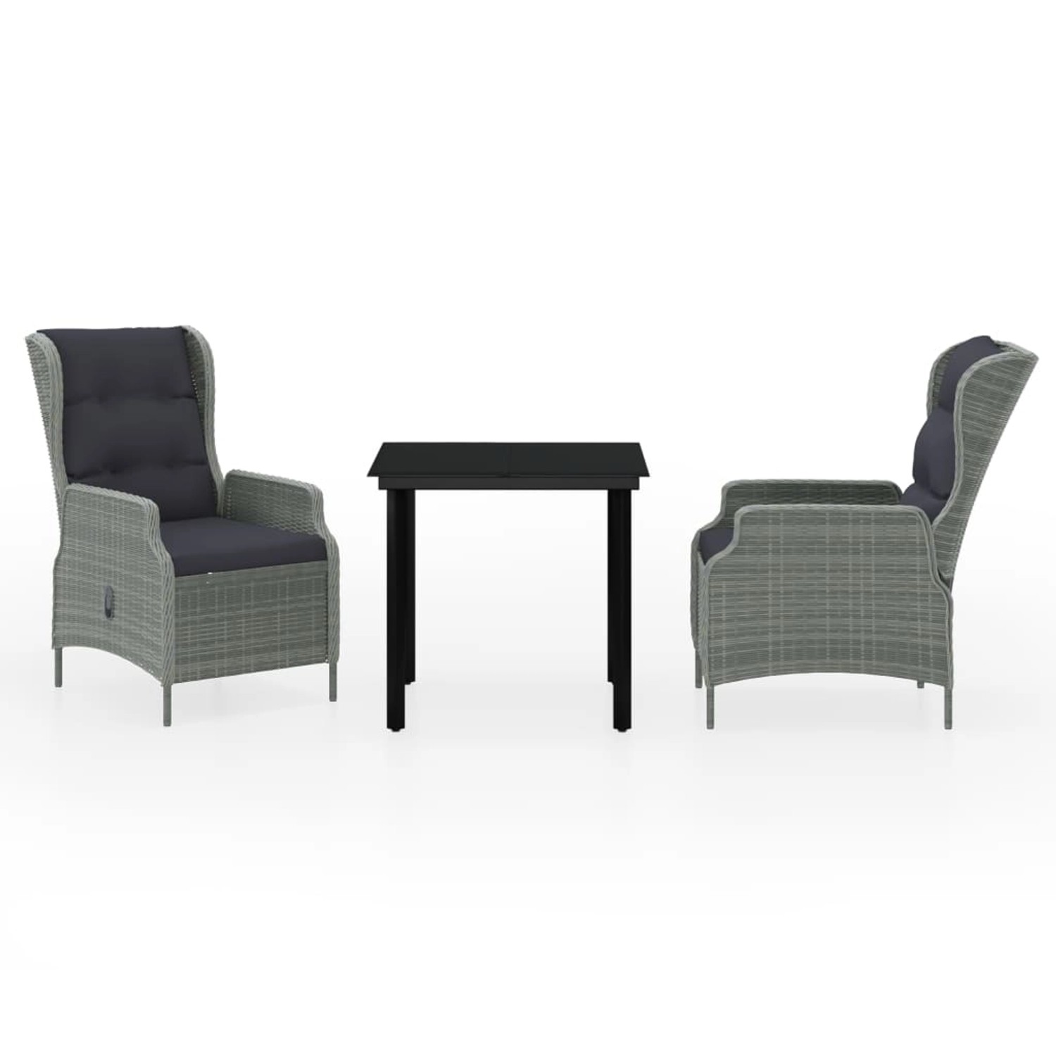 vidaXL 3-Tlg Garten-Essgruppe Hellgrau 3099643