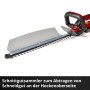 Einhell Akku-Heckenschere GC-CH 1855/1 Li Kit (rot-schwarz) mit Schnittgutsammler.