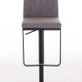 DELUKE Barhocker CARIN Stoff Grau 42x44x86cm Schwarz Barstuhl Höhenverstellbar Mit Lehne Drehbar Tresenhocker Tresenstuhl_2